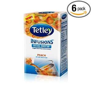 Tetley Infusions Real Brew Peach Classic Tea, 6 Count (Pack of 6)