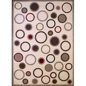  Concord Global Rugs Harvard Collection Circles Ivory Round 