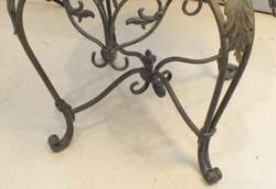 Round Marble and Wrought Iron Table  