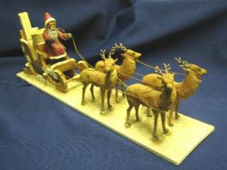   BELSNICKLE BELSNICKEL SANTA SLEIGH 4 REINDEER 15 1/2 INCHES  