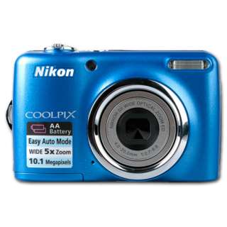Nikon Coolpix L23 (Blue) 10.1MP 5X Zoom Digital Camera New  