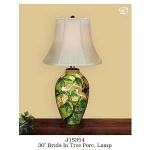  Porcelain Tropical Birds Lamp by JB Hirsch 30 H Kitchen 