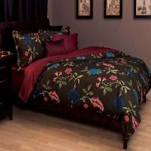    Lausanne Walnut Dark Brown Floral Twin Bedskirt