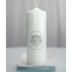   of Love Family Personalized Unity Candle   White/Ivory