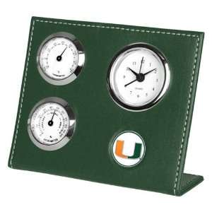 NCAA Miami Hurricanes Green Weather Clock Sports 