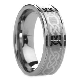 mm Mens Tungsten Carbide Rings Wedding Bands Engraved Celtic Pattern 