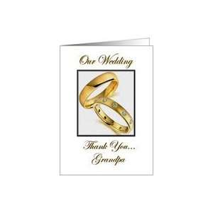  Wedding/ Thank You   Grandpa / Gold Wedding Rings Card 