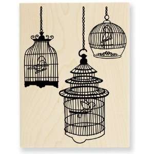 Bird Cage Trio   Rubber Stamps