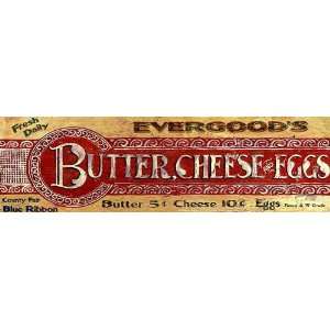 Vintage Signs   Butter Cheese Eggs LARGE Wood Sign 