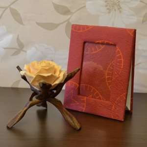   Rose, Wooden Holders & Handmade Paper Photoframe; Beautiful Gift Home