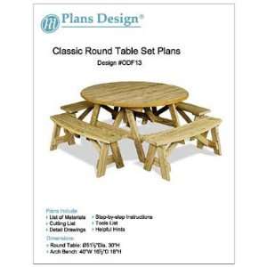  Classic Round Picnic Table Set Woodworking Plans / Pattern 